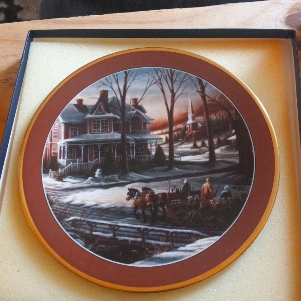 1994 Terry Redlin "ALMOST HOME" Framed Collector Plate Numbered
